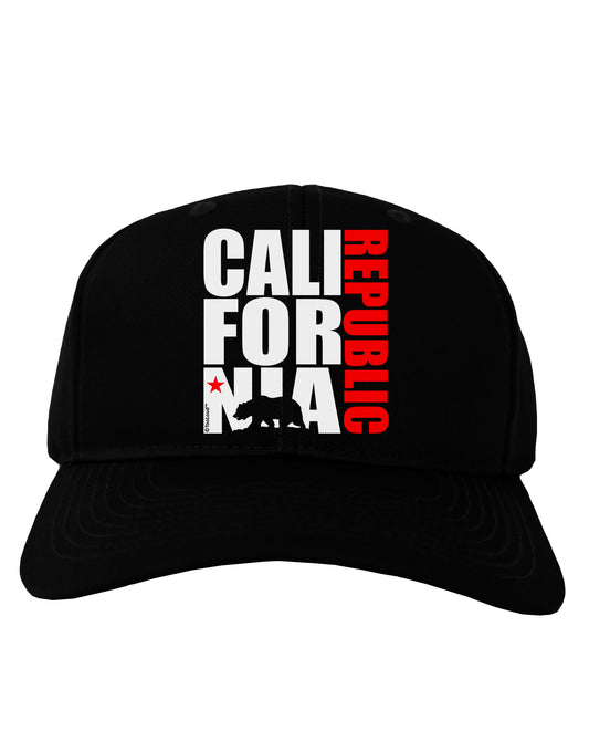 California Republic Design - California Red Star and Bear Adult Dark Baseball Cap Hat by TooLoud-Baseball Cap-TooLoud-Black-One Size-Davson Sales