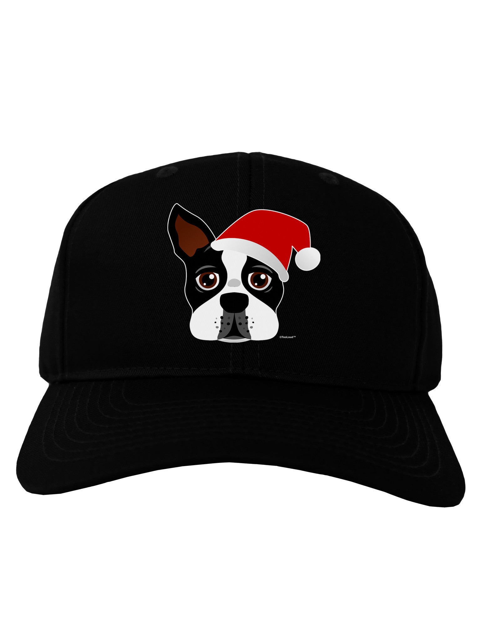 Cute Dog with Santa Hat - Christmas Adult Dark Baseball Cap Hat-Baseball Cap-TooLoud-Black-One Size-Davson Sales