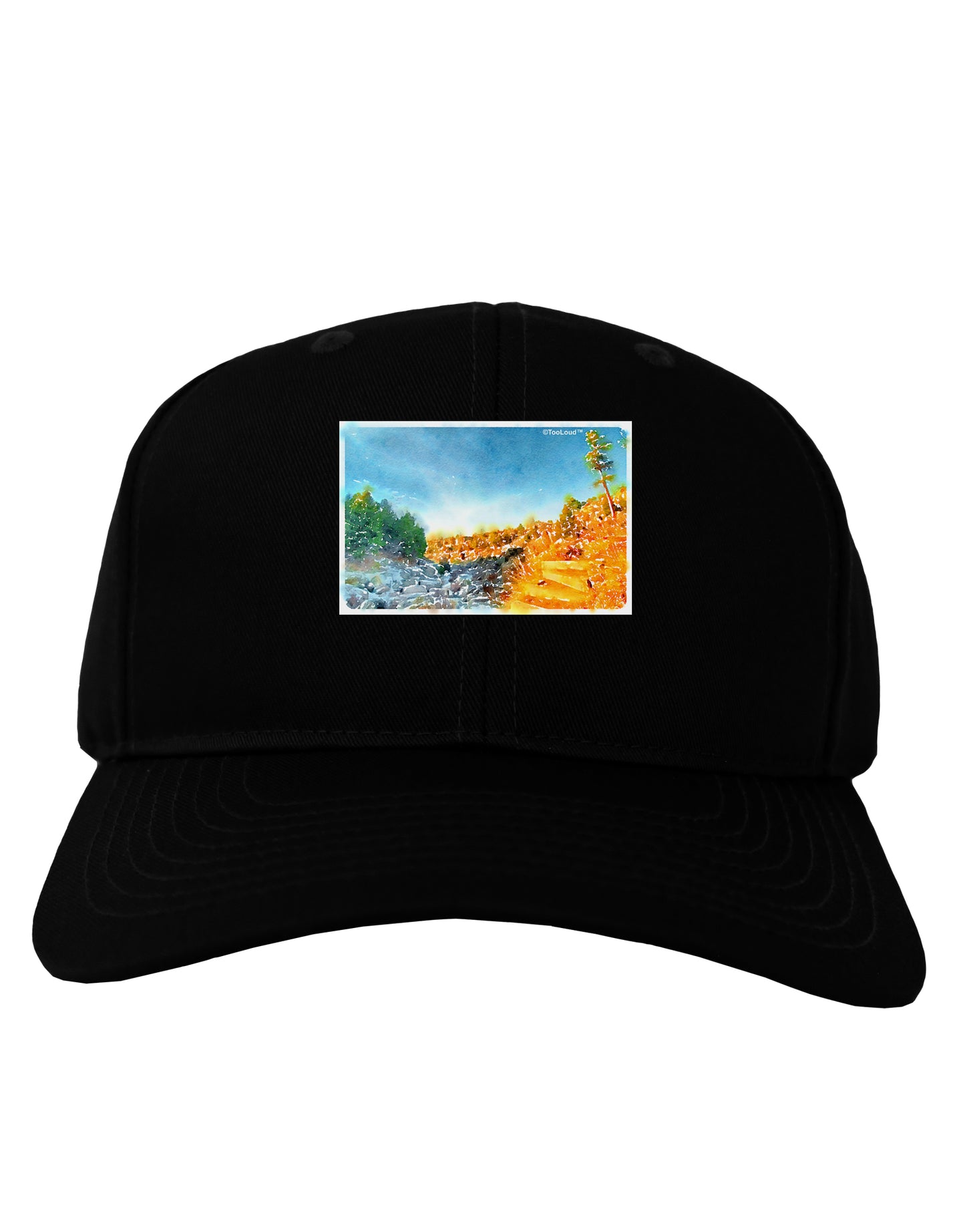 Castlewood Canyon Watercolor Adult Dark Baseball Cap Hat-Baseball Cap-TooLoud-Black-One Size-Davson Sales