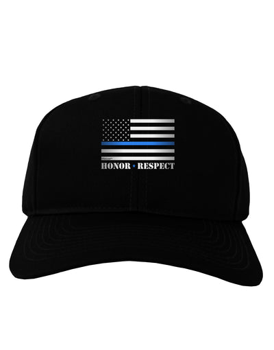 Honor Respect Blue Line Adult Dark Baseball Cap Hat-Baseball Cap-TooLoud-Black-One Size-Davson Sales