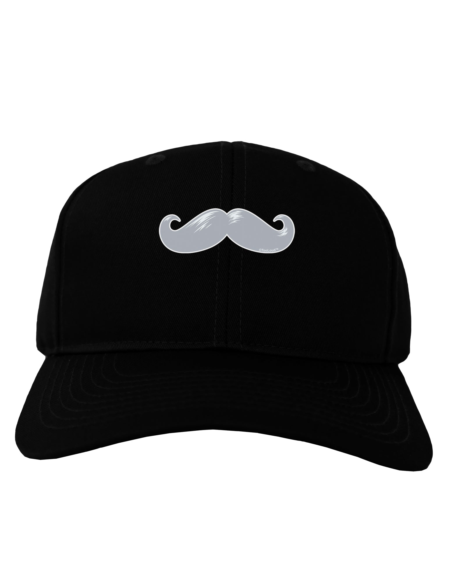 Big Silver White Mustache Adult Dark Baseball Cap Hat-Baseball Cap-TooLoud-Black-One Size-Davson Sales