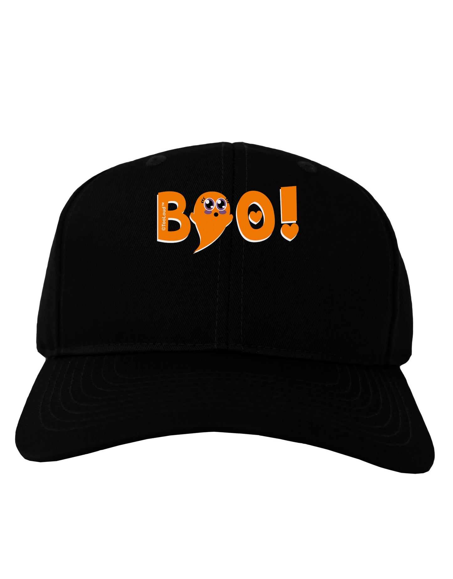 Cute Boo Text Orange Adult Dark Baseball Cap Hat-Baseball Cap-TooLoud-Black-One Size-Davson Sales