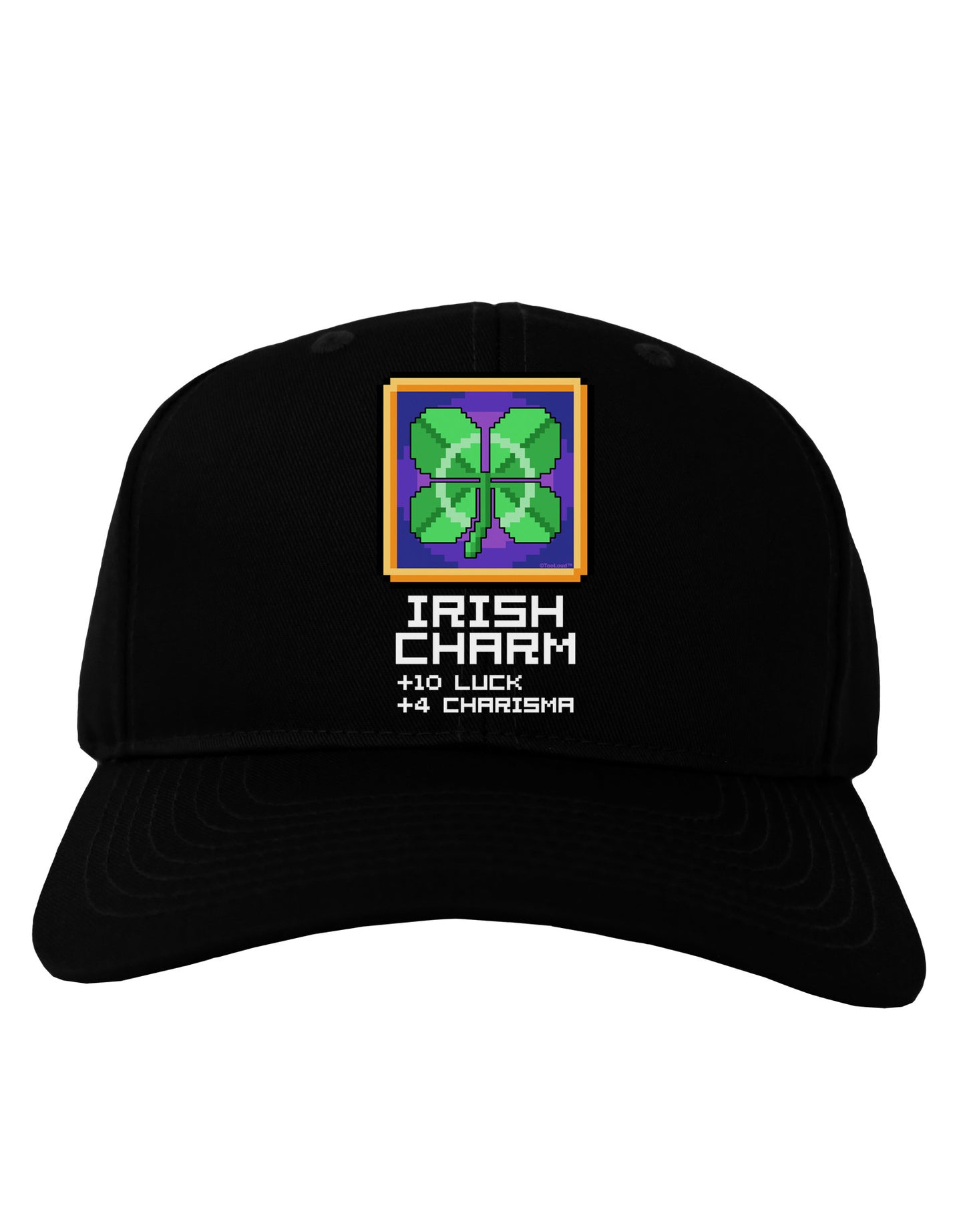 Pixel Irish Charm Item Adult Dark Baseball Cap Hat-Baseball Cap-TooLoud-Black-One Size-Davson Sales