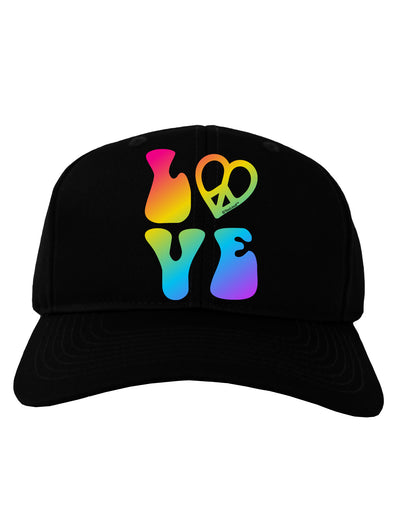 Peace and Love - Peace Heart Love Adult Dark Baseball Cap Hat-Baseball Cap-TooLoud-Black-One Size-Davson Sales