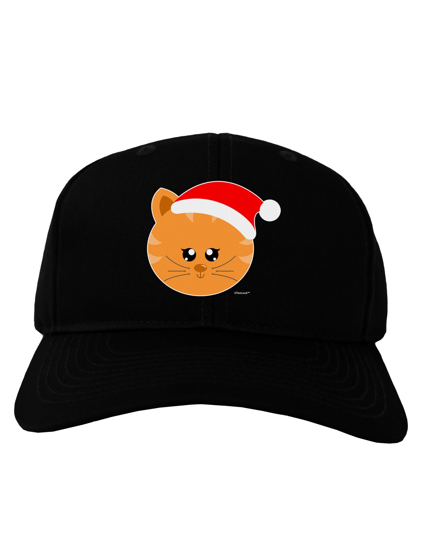 Cute Christmas Cat Santa Hat Adult Dark Baseball Cap Hat-Baseball Cap-TooLoud-Black-One Size-Davson Sales