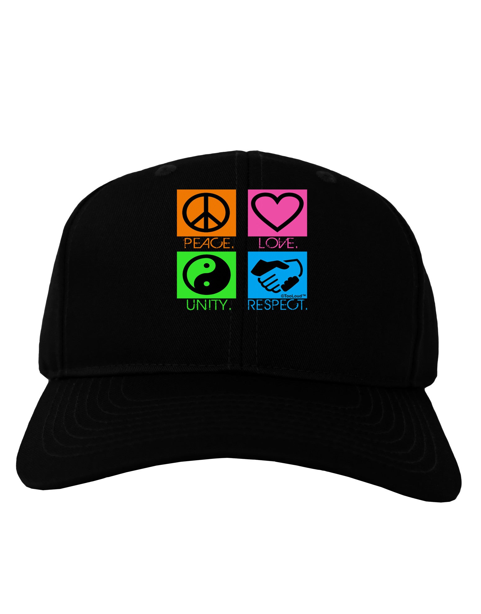 PLUR Squares Color Adult Dark Baseball Cap Hat-Baseball Cap-TooLoud-Black-One Size-Davson Sales