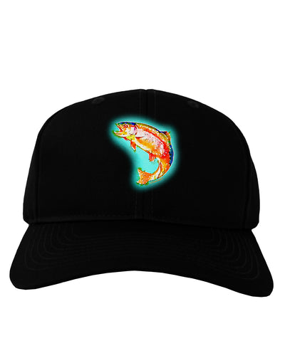 Rainbow Trout WaterColor Adult Dark Baseball Cap Hat-Baseball Cap-TooLoud-Black-One Size-Davson Sales