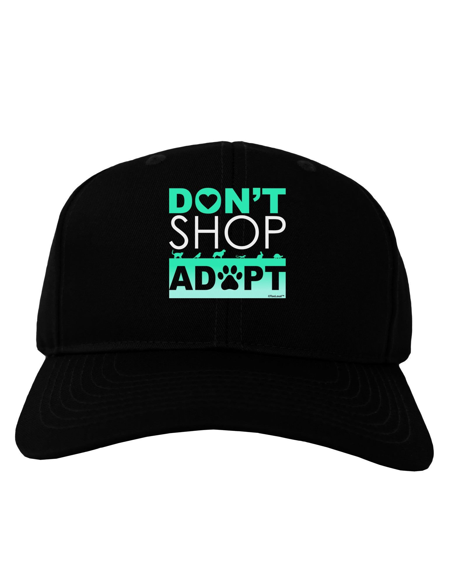 Don't Shop Adopt Adult Dark Baseball Cap Hat-Baseball Cap-TooLoud-Black-One Size-Davson Sales