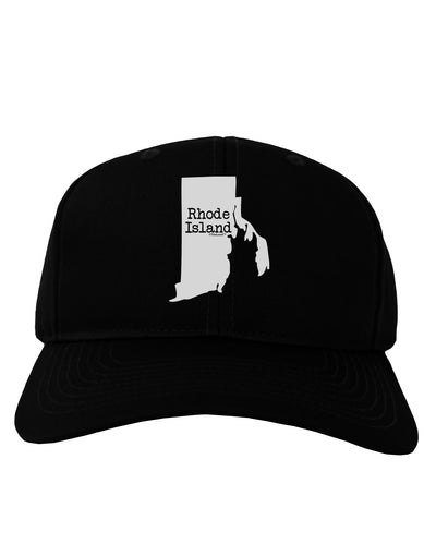 Rhode Island - United States Shape Adult Dark Baseball Cap Hat by TooLoud-Baseball Cap-TooLoud-Black-One Size-Davson Sales