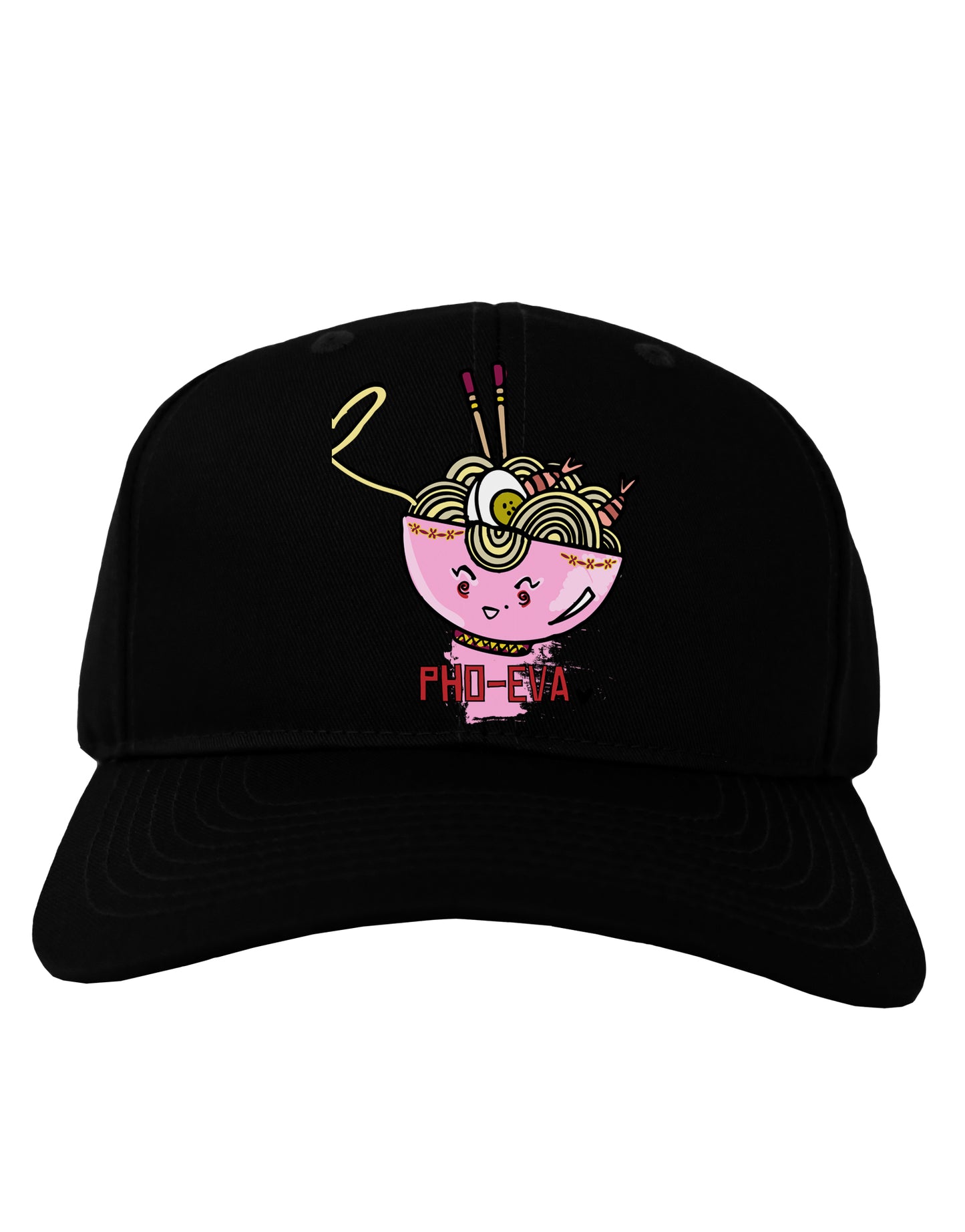 TooLoud Matching Pho Eva Pink Pho Bowl Adult Dark Baseball Cap Hat-Baseball Cap-TooLoud-Black-One-Size-Fits-Most-Davson Sales