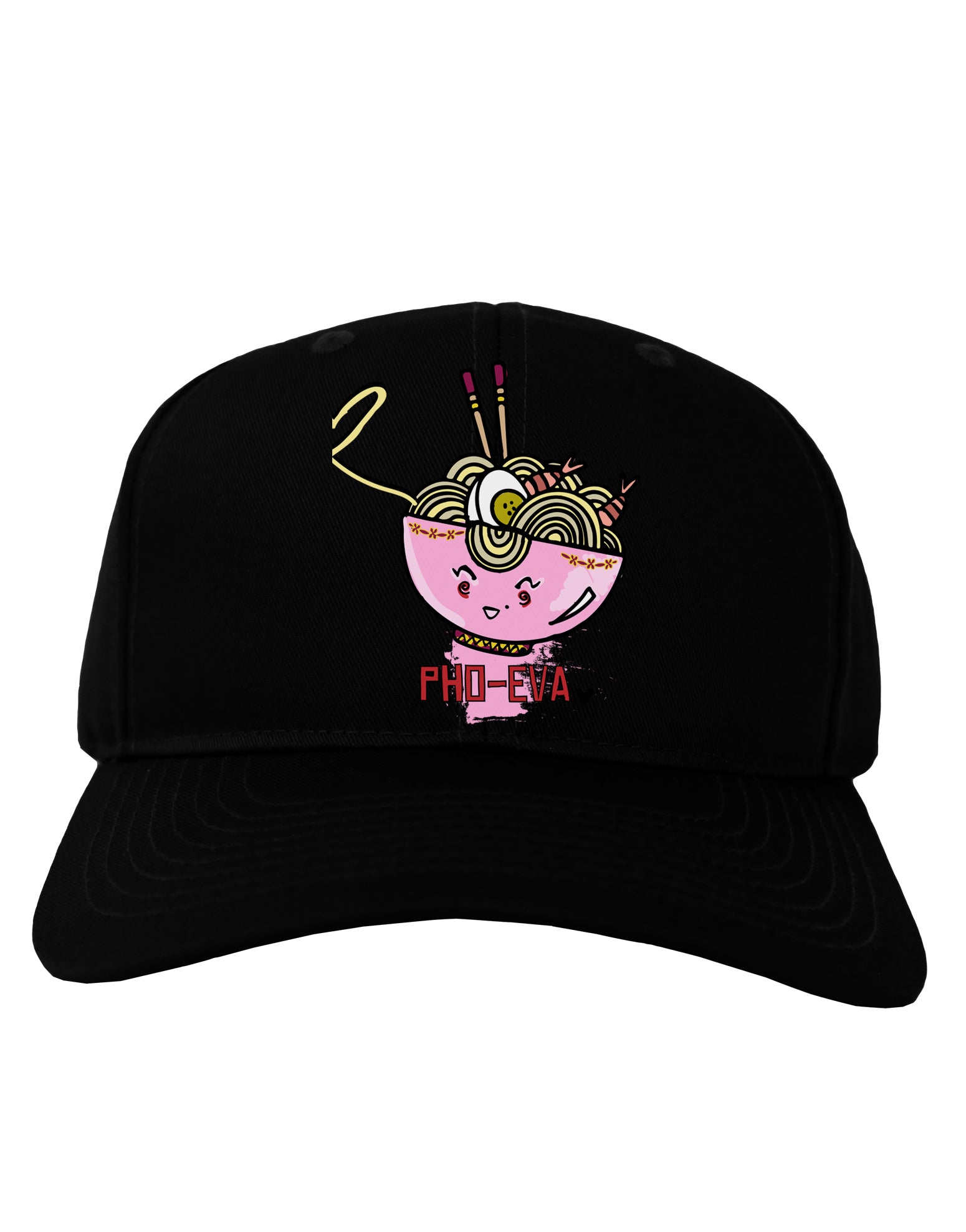 TooLoud Matching Pho Eva Pink Pho Bowl Adult Dark Baseball Cap Hat-Baseball Cap-TooLoud-Black-One-Size-Fits-Most-Davson Sales