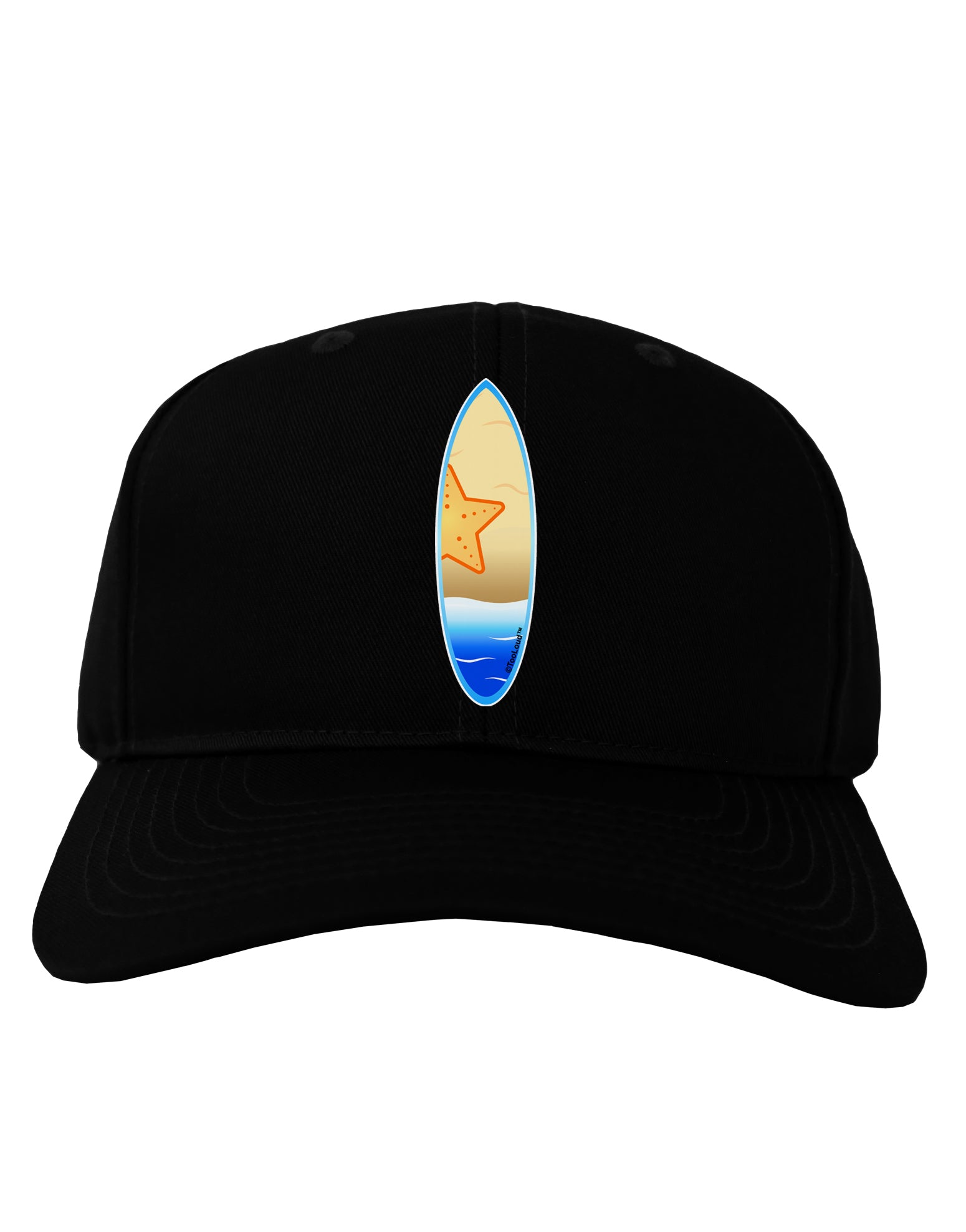Starfish Surfboard Adult Dark Baseball Cap Hat by TooLoud-Baseball Cap-TooLoud-Black-One Size-Davson Sales