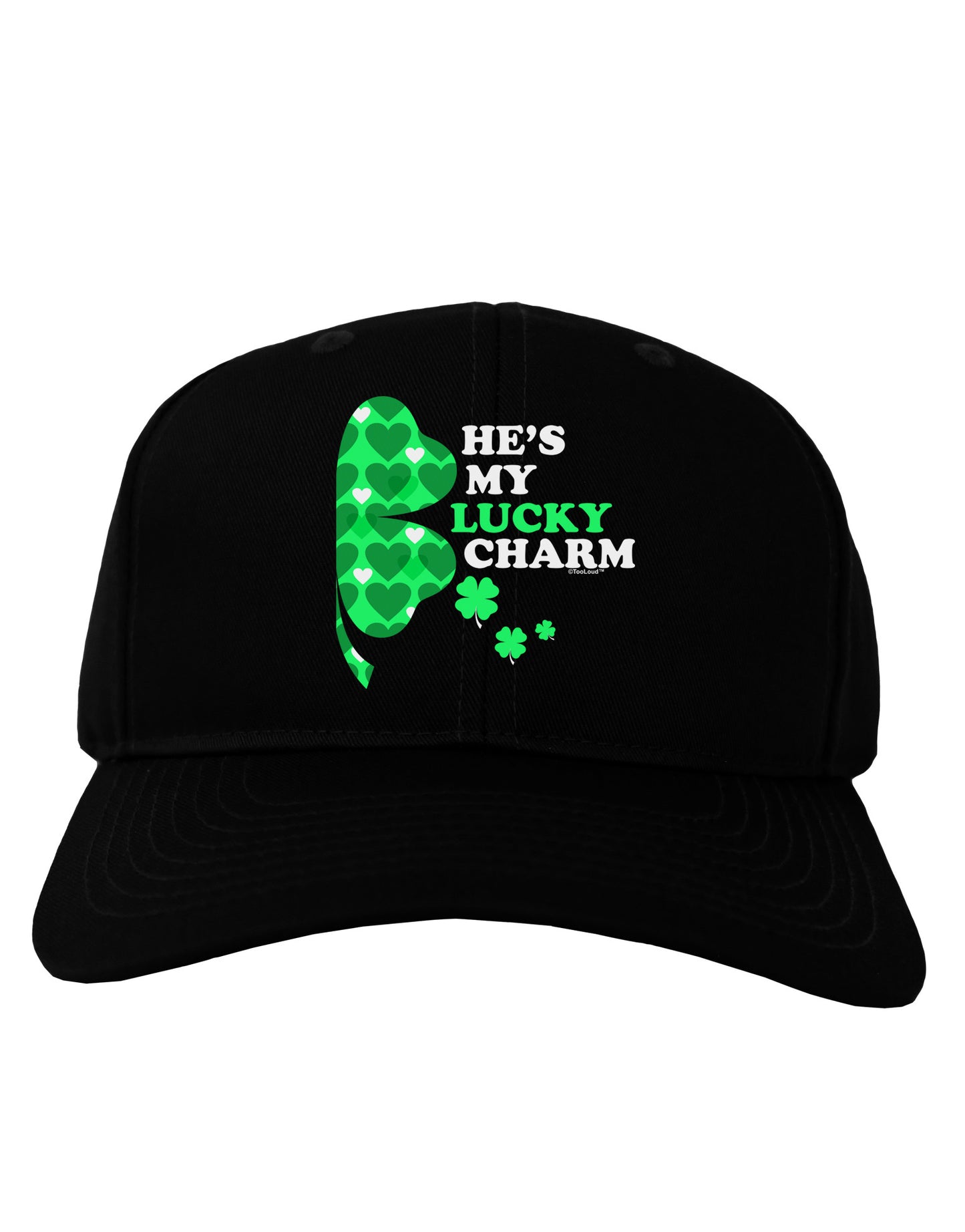 He's My Lucky Charm - Right Adult Dark Baseball Cap Hat-Baseball Cap-TooLoud-Black-One Size-Davson Sales