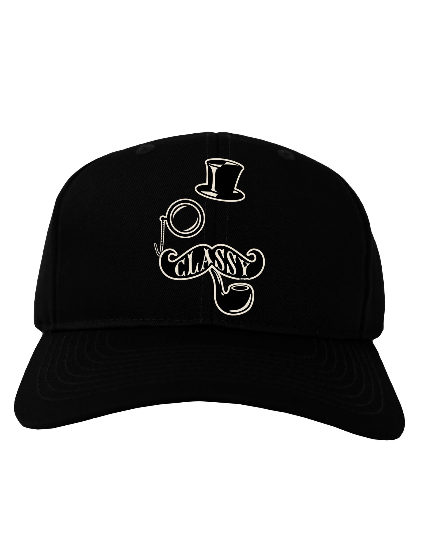 Classy Tophat Mustache Pipe and Monocle Adult Dark Baseball Cap Hat-Baseball Cap-TooLoud-Black-One Size-Davson Sales