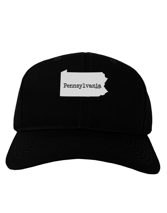 Pennsylvania - United States Shape Adult Dark Baseball Cap Hat by TooLoud-Baseball Cap-TooLoud-Black-One Size-Davson Sales