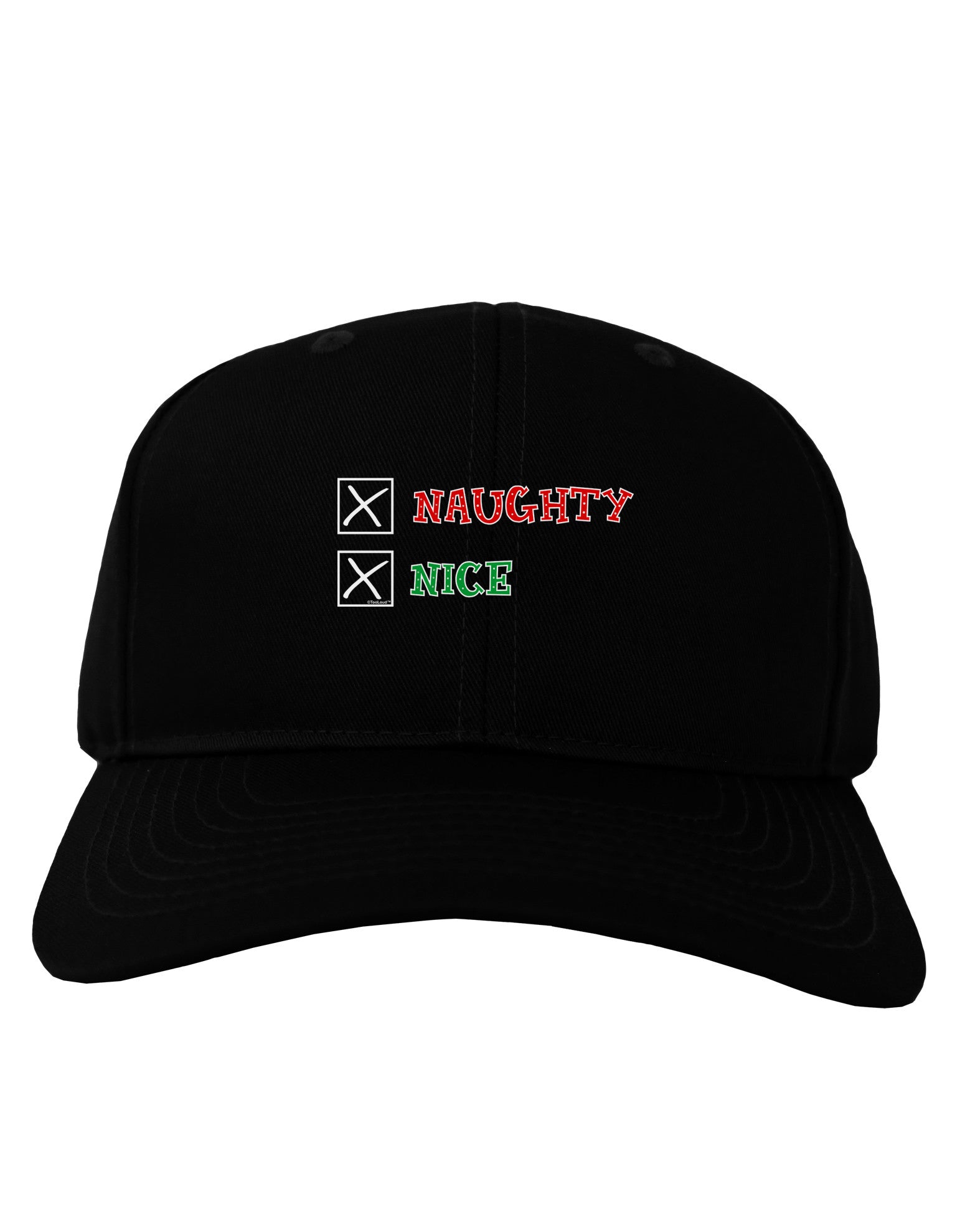 Naughty or Nice Christmas - Naughty and Nice Adult Dark Baseball Cap Hat-Baseball Cap-TooLoud-Black-One Size-Davson Sales