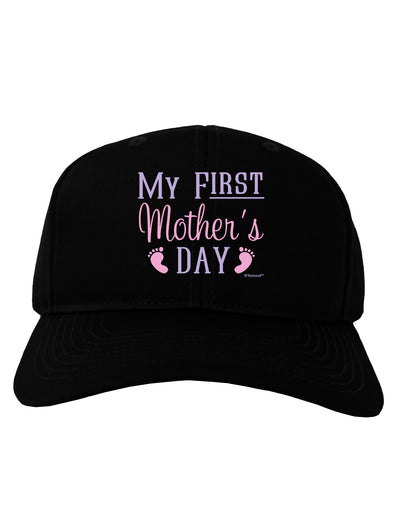 My First Mother's Day - Baby Feet - Pink Adult Dark Baseball Cap Hat by TooLoud-Baseball Cap-TooLoud-Black-One Size-Davson Sales