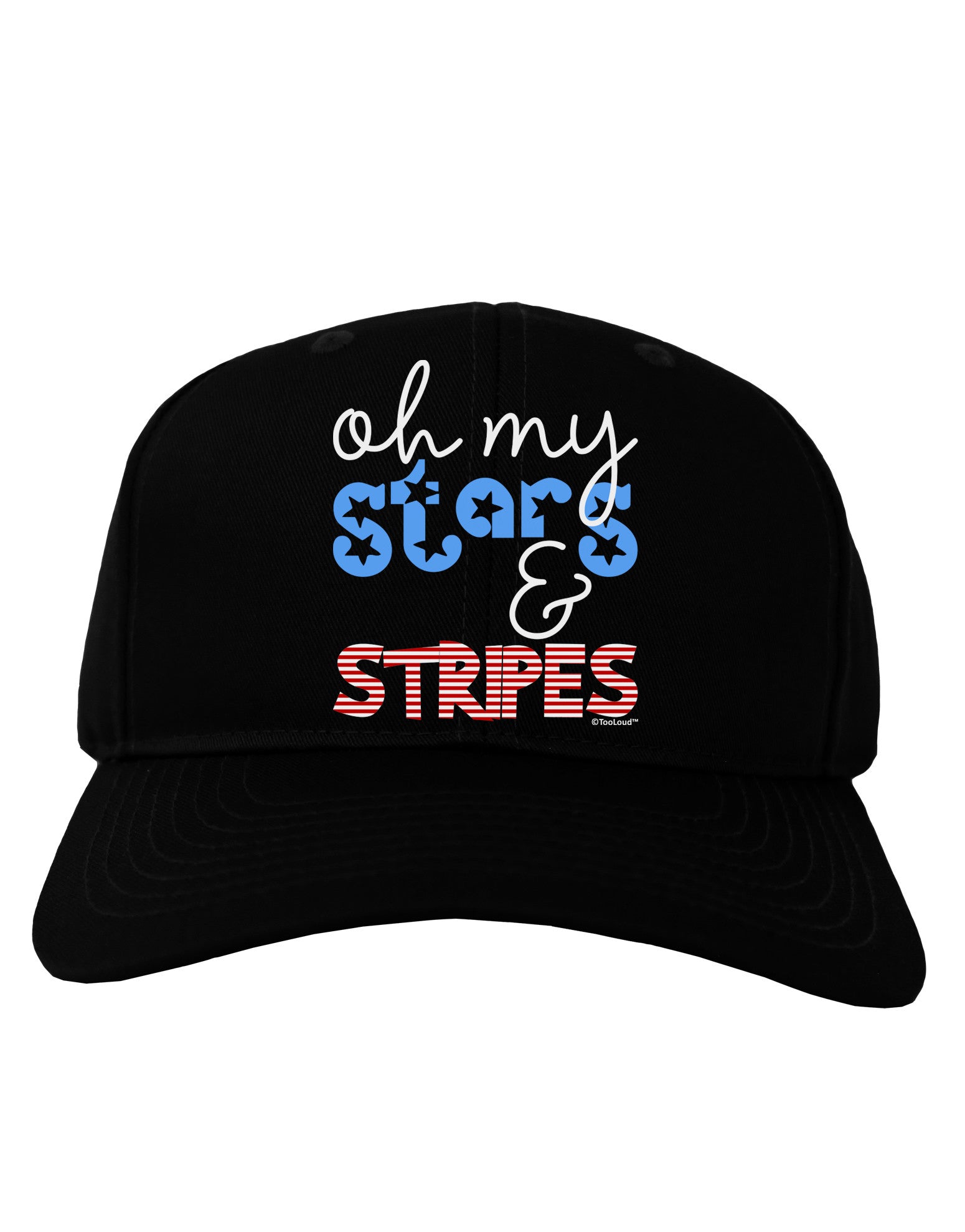 Oh My Stars and Stripes - Patriotic Design Adult Dark Baseball Cap Hat-Baseball Cap-TooLoud-Black-One Size-Davson Sales
