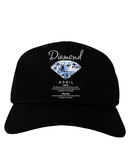 Birthstone Diamond Adult Dark Baseball Cap Hat-Baseball Cap-TooLoud-Black-One Size-Davson Sales