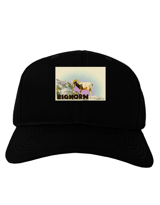 Bighorn Ram WatercolorText Adult Dark Baseball Cap Hat-Baseball Cap-TooLoud-Black-One Size-Davson Sales