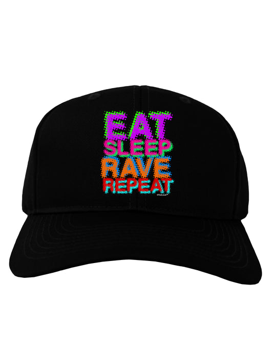 Eat Sleep Rave Repeat Color Adult Dark Baseball Cap Hat by TooLoud-Baseball Cap-TooLoud-Black-One Size-Davson Sales