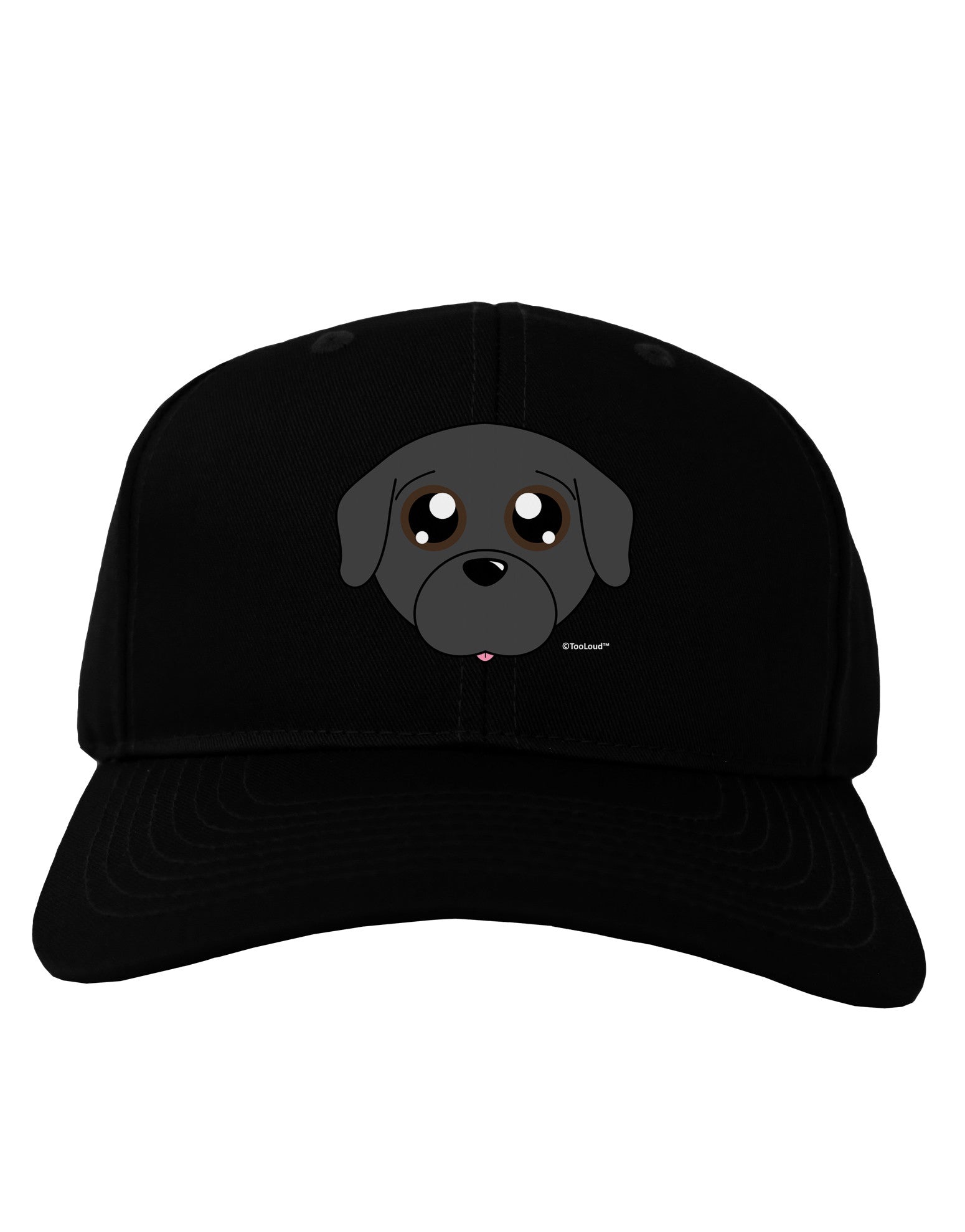Cute Pug Dog - Black Adult Dark Baseball Cap Hat by TooLoud-Baseball Cap-TooLoud-Black-One Size-Davson Sales