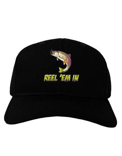 Rainbow Trout Reel Em In Adult Dark Baseball Cap Hat-Baseball Cap-TooLoud-Black-One Size-Davson Sales