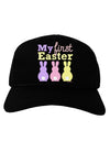 My First Easter - Three Bunnies Adult Dark Baseball Cap Hat by TooLoud-Baseball Cap-TooLoud-Black-One Size-Davson Sales