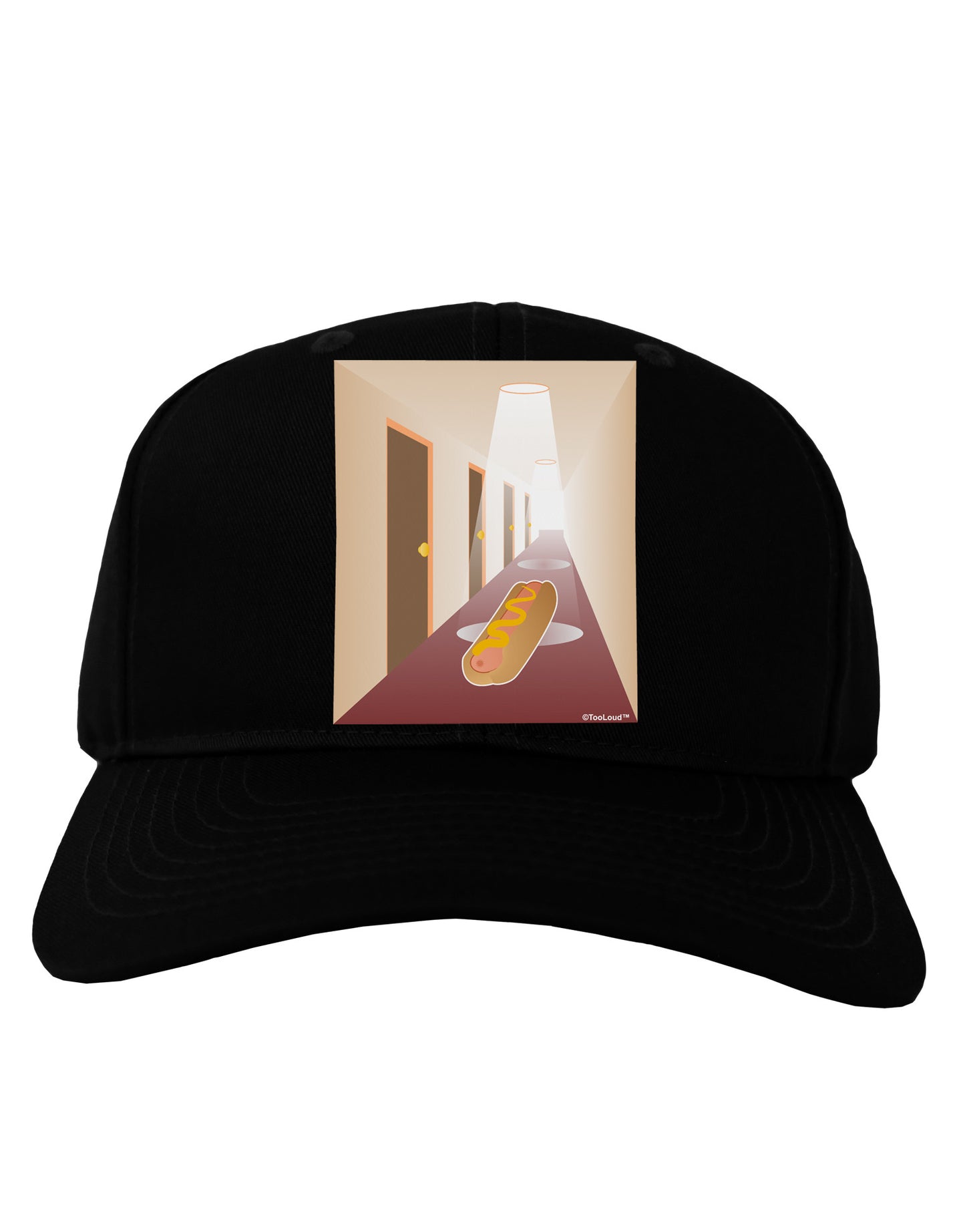 Hotdog in a Hallway Adult Dark Baseball Cap Hat-Baseball Cap-TooLoud-Black-One Size-Davson Sales