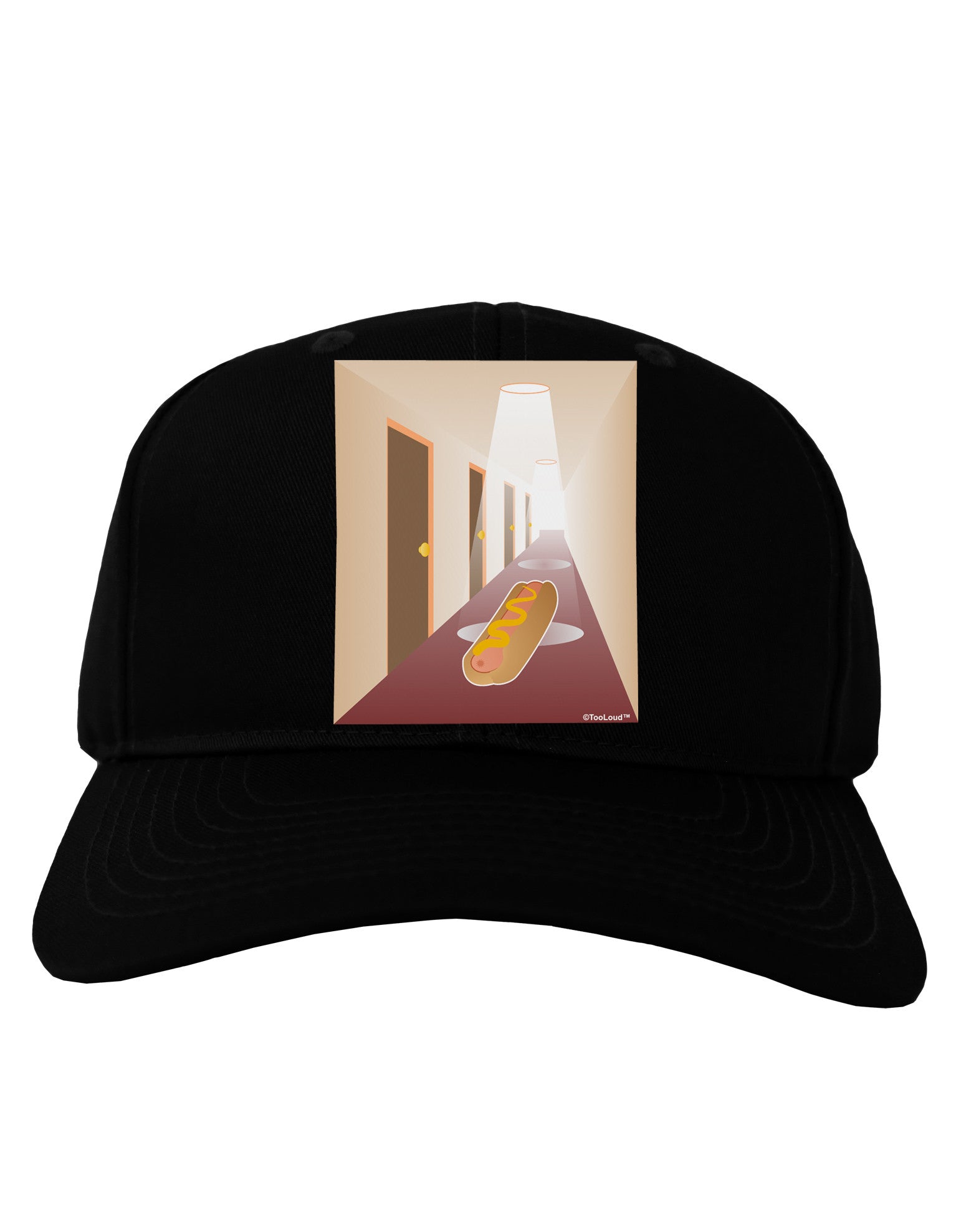 Hotdog in a Hallway Adult Dark Baseball Cap Hat-Baseball Cap-TooLoud-Black-One Size-Davson Sales