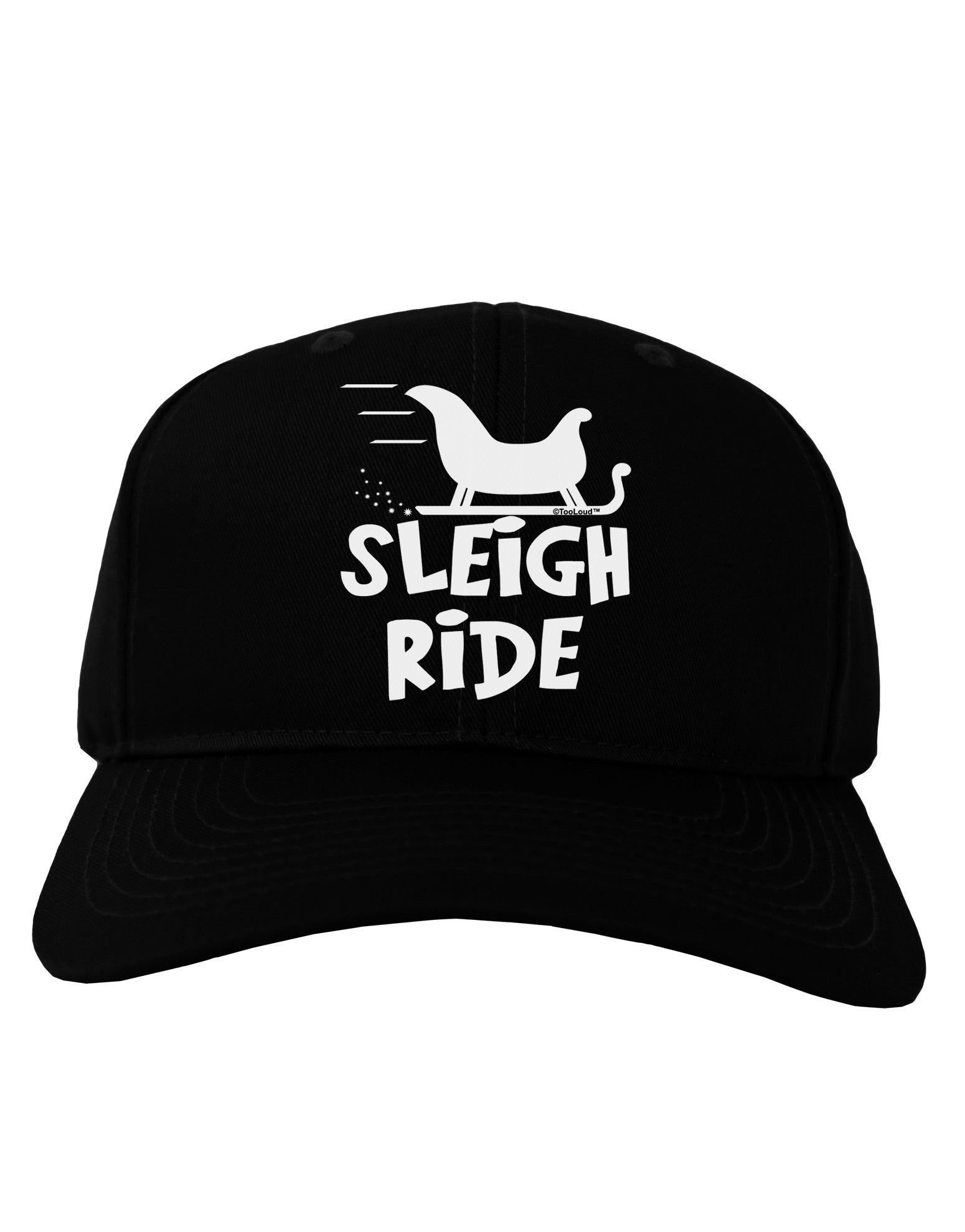 Sleigh Ride BnW Adult Dark Baseball Cap Hat-Baseball Cap-TooLoud-Black-One Size-Davson Sales