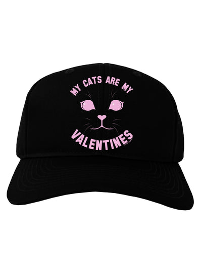 My Cats are my Valentines Adult Dark Baseball Cap Hat by-Baseball Cap-TooLoud-Black-One Size-Davson Sales