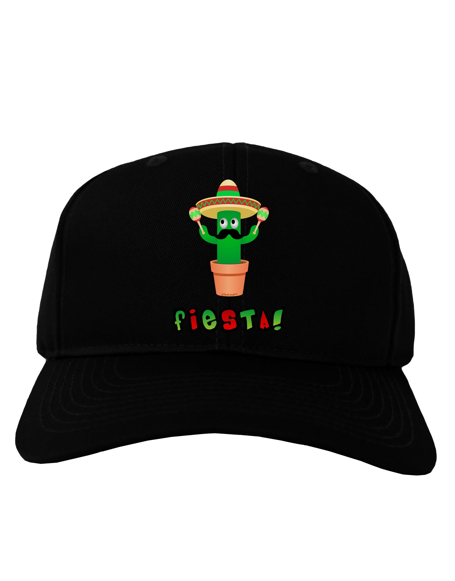 Fiesta Cactus Text Adult Dark Baseball Cap Hat-Baseball Cap-TooLoud-Black-One Size-Davson Sales