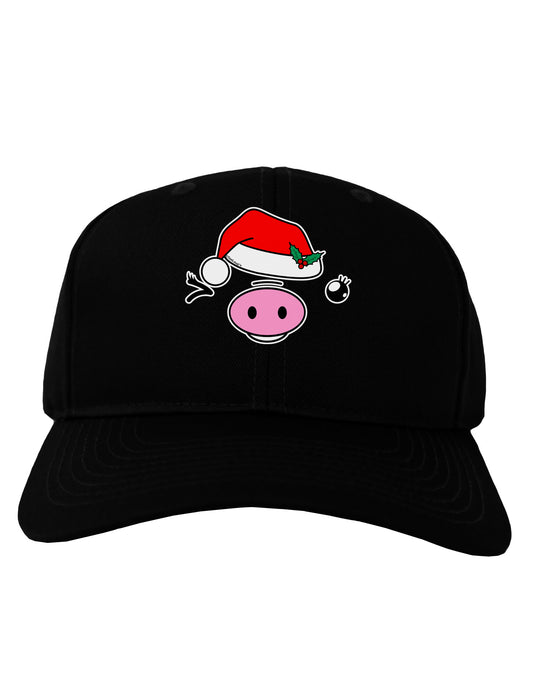 Kyu-T Face Oinkette Santa Hat Girl Pig Adult Dark Baseball Cap Hat-Baseball Cap-TooLoud-Black-One Size-Davson Sales