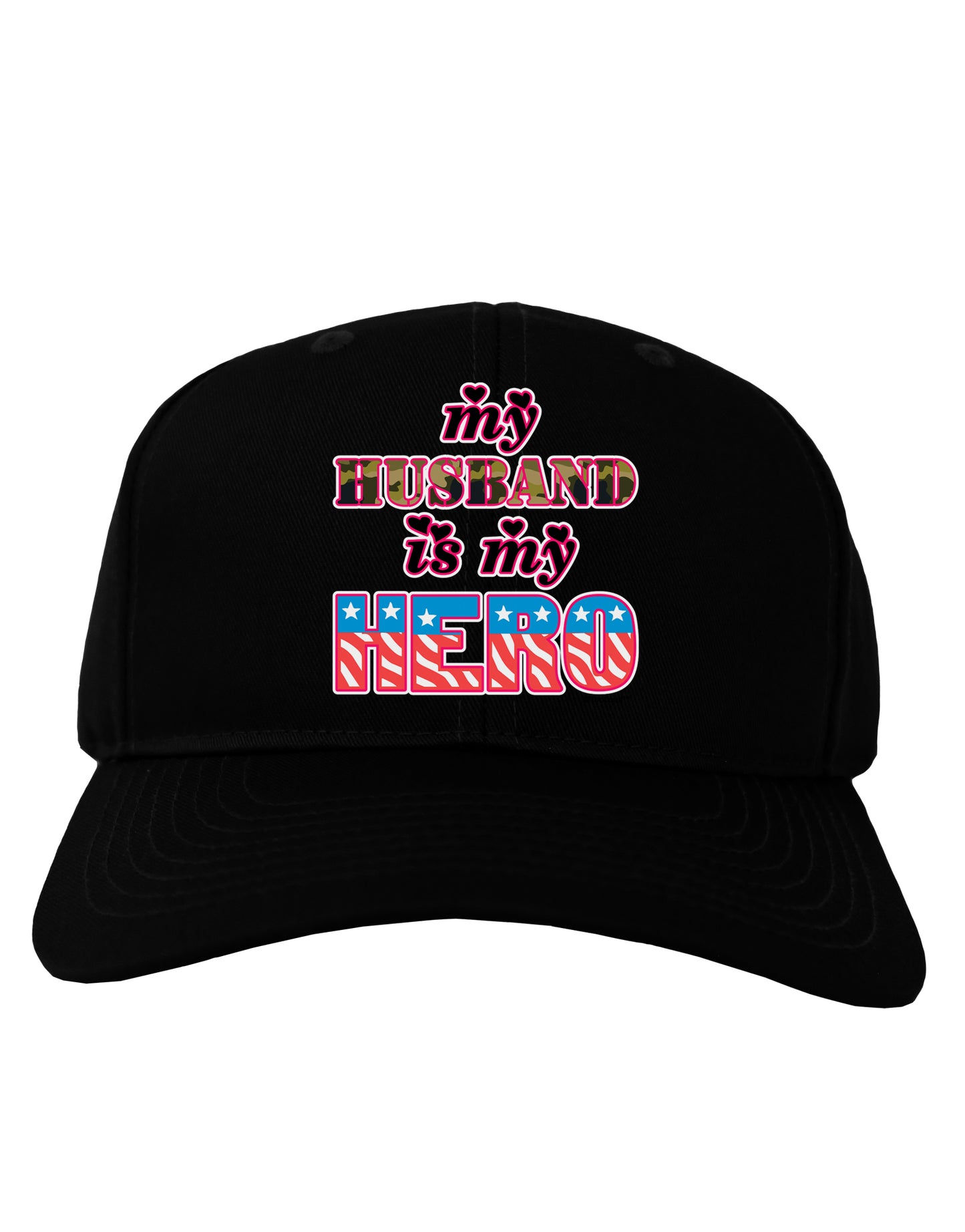 My Husband is My Hero - Armed Forces Adult Dark Baseball Cap Hat by TooLoud-Baseball Cap-TooLoud-Black-One Size-Davson Sales