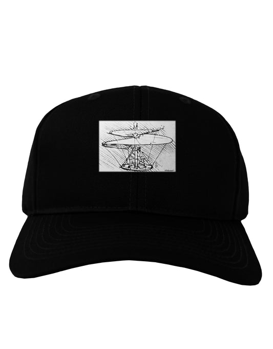 Helicopter Sketch Adult Dark Baseball Cap Hat-Baseball Cap-TooLoud-Black-One Size-Davson Sales