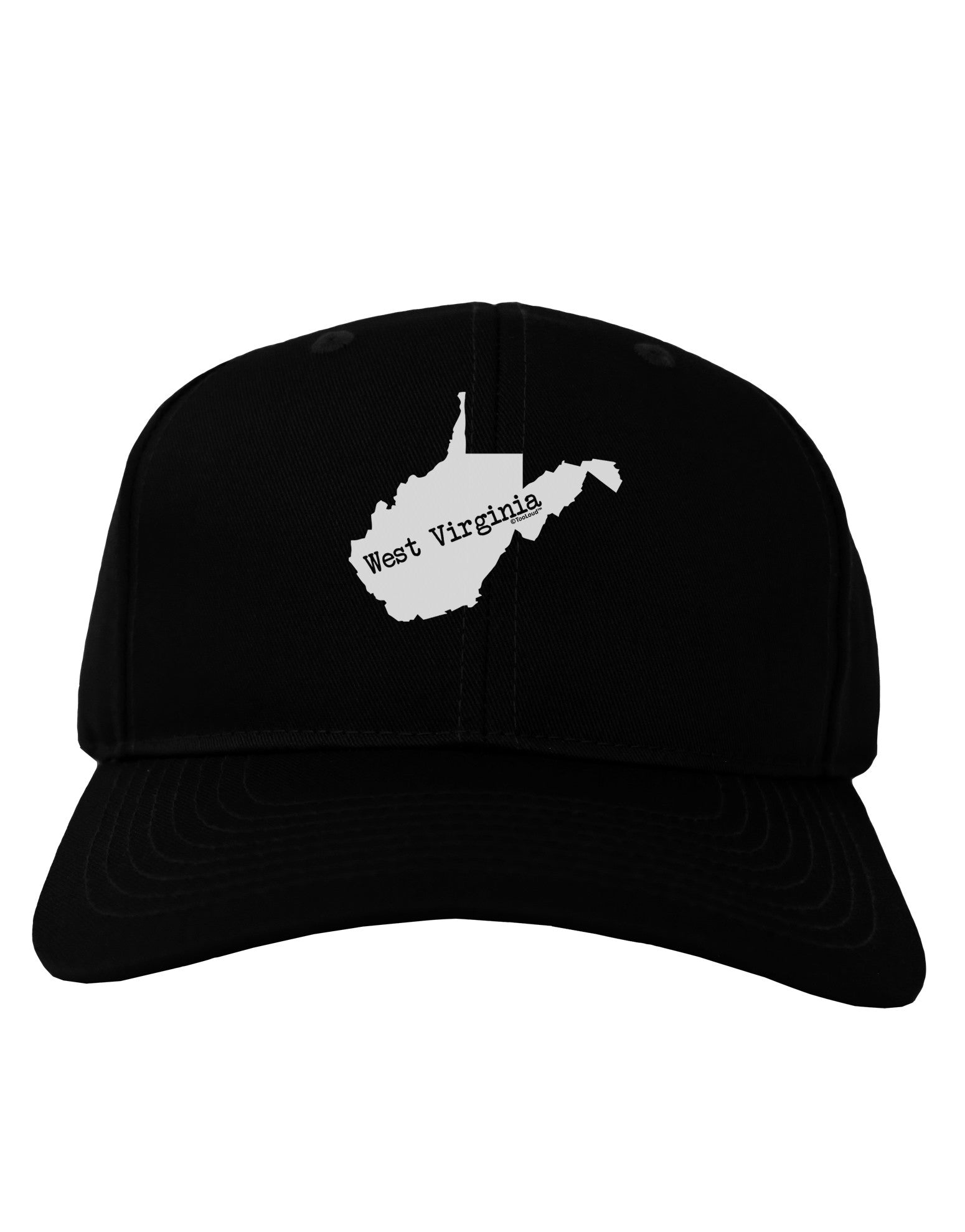 TooLoud West Virginia - United States Shape Adult Dark Baseball Cap Hat-Baseball Cap-TooLoud-Black-One Size-Davson Sales
