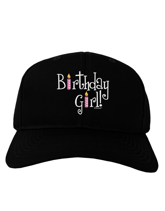 Birthday Girl - Birthday Candles Adult Dark Baseball Cap Hat by TooLoud-Baseball Cap-TooLoud-Black-One Size-Davson Sales