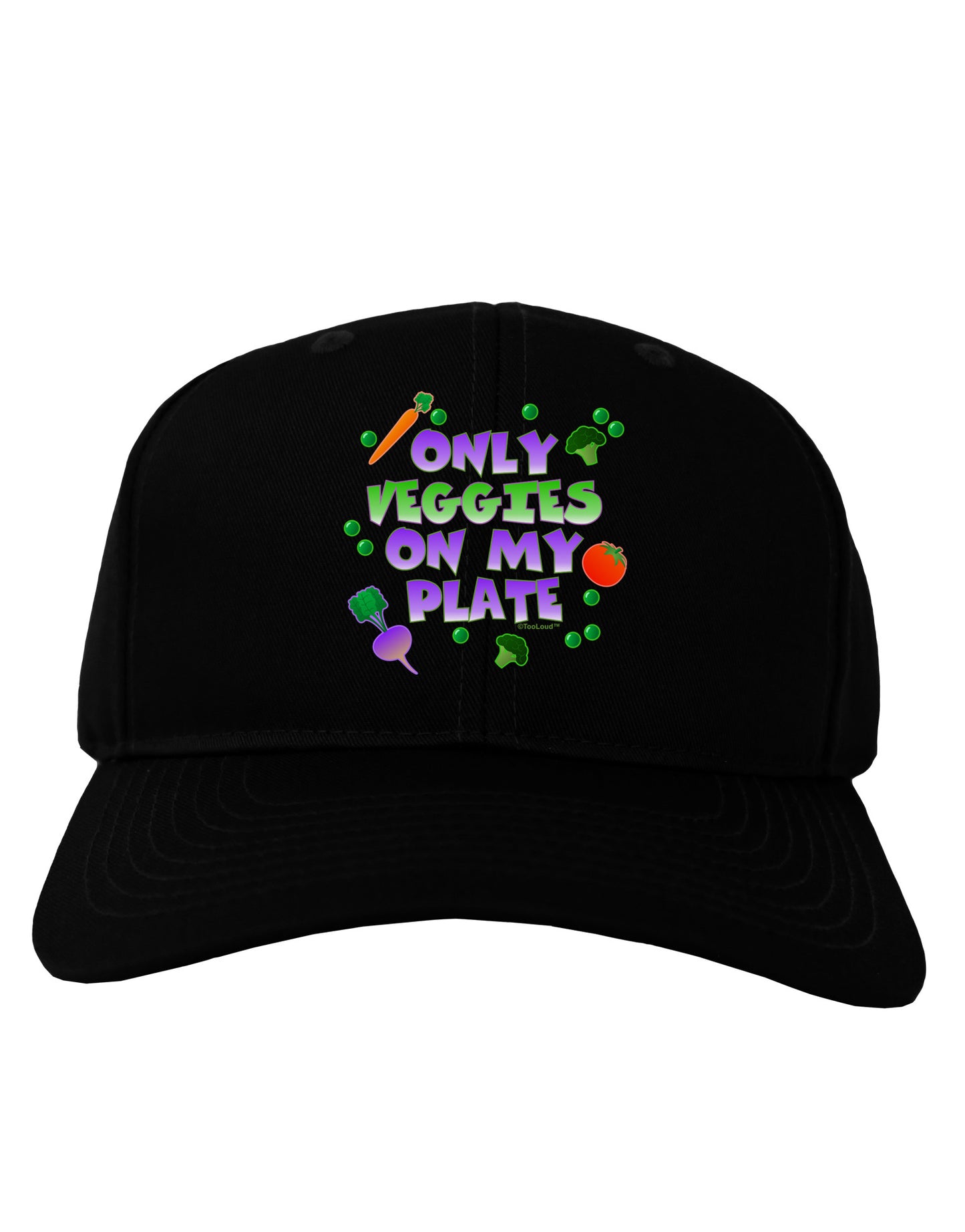 Only Veggies On My Plate Adult Dark Baseball Cap Hat-Baseball Cap-TooLoud-Black-One Size-Davson Sales