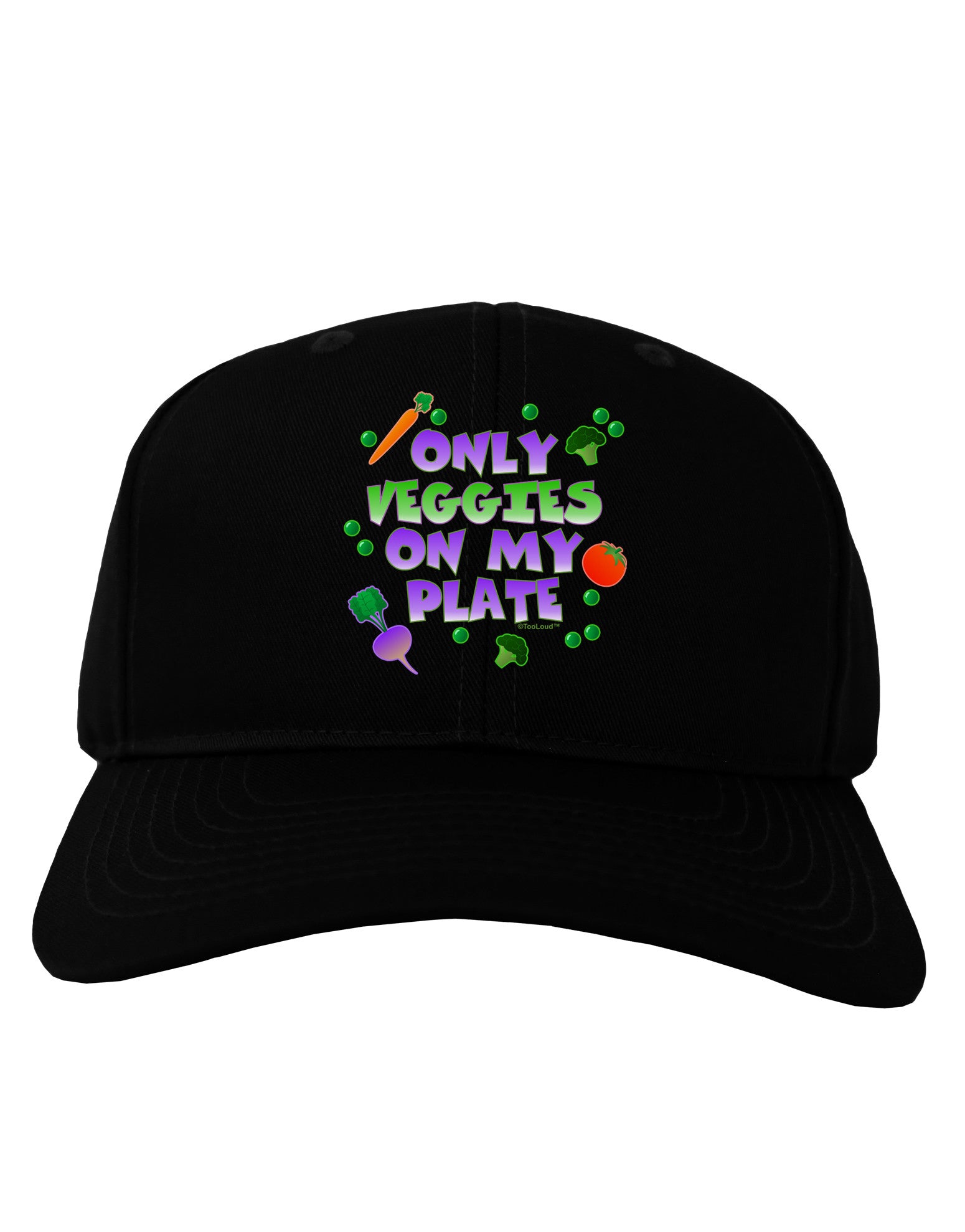 Only Veggies On My Plate Adult Dark Baseball Cap Hat-Baseball Cap-TooLoud-Black-One Size-Davson Sales