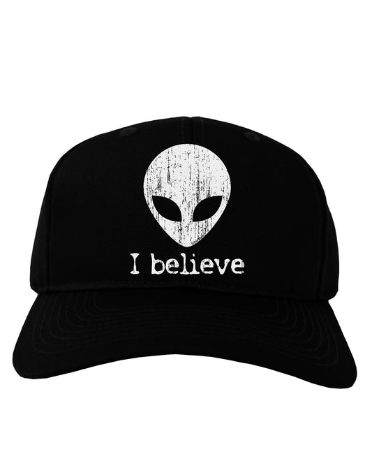 Extraterrestrial - I Believe Distressed Adult Dark Baseball Cap Hat by TooLoud-Baseball Cap-TooLoud-Black-One Size-Davson Sales