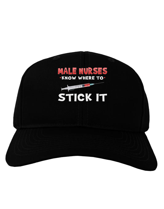 Male Nurses - Stick It Adult Dark Baseball Cap Hat-Baseball Cap-TooLoud-Black-One Size-Davson Sales