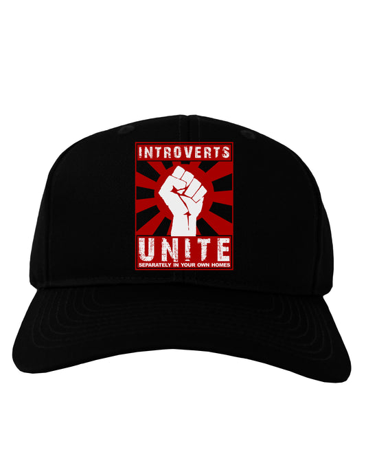 Introverts Unite Funny Adult Dark Baseball Cap Hat by TooLoud-Baseball Cap-TooLoud-Black-One Size-Davson Sales