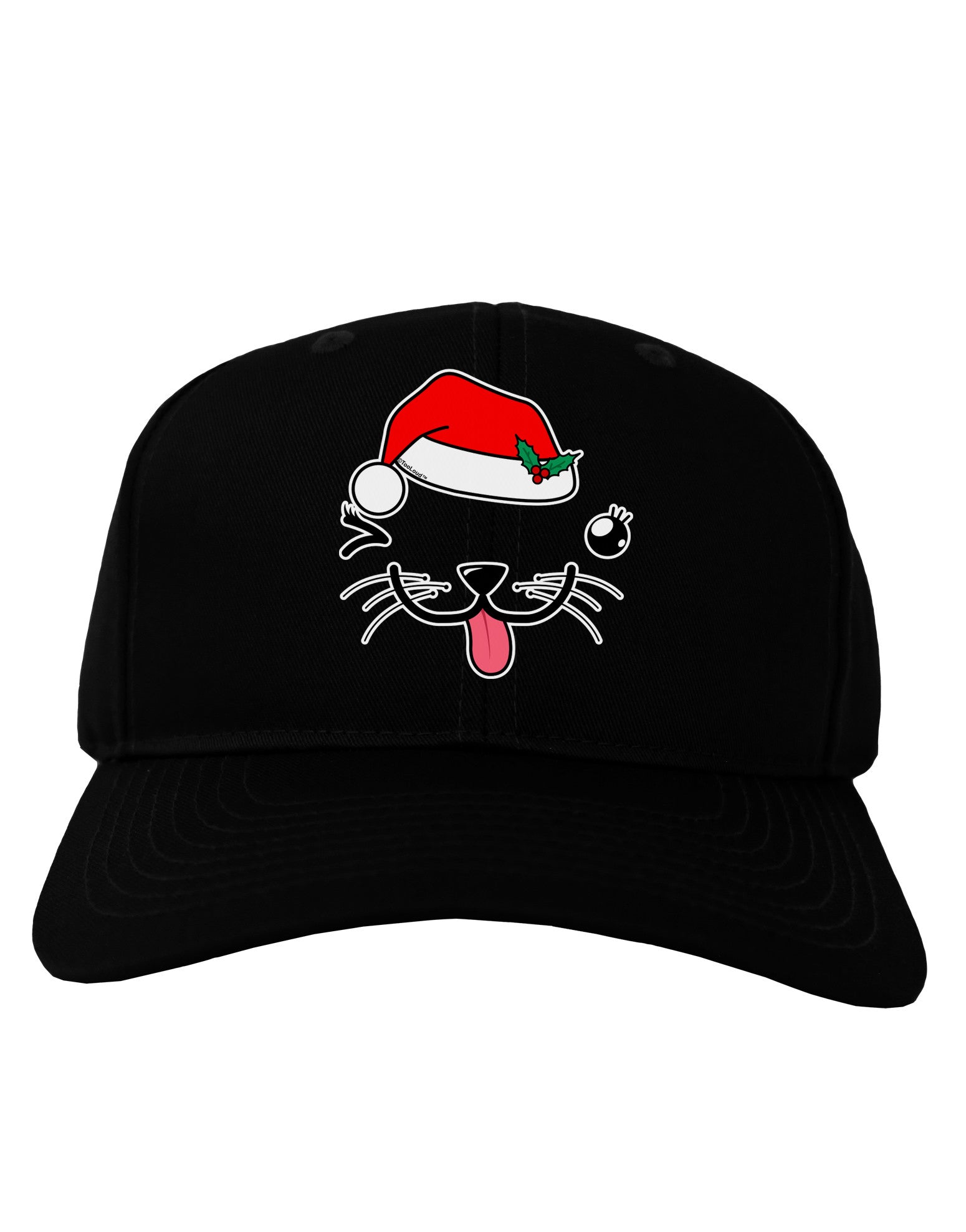 Kyu-T Face Puppina Santa Girl Dog Adult Dark Baseball Cap Hat-Baseball Cap-TooLoud-Black-One Size-Davson Sales