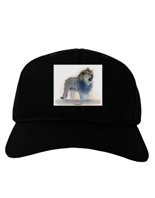 Lion Watercolor B Adult Dark Baseball Cap Hat-Baseball Cap-TooLoud-Black-One Size-Davson Sales