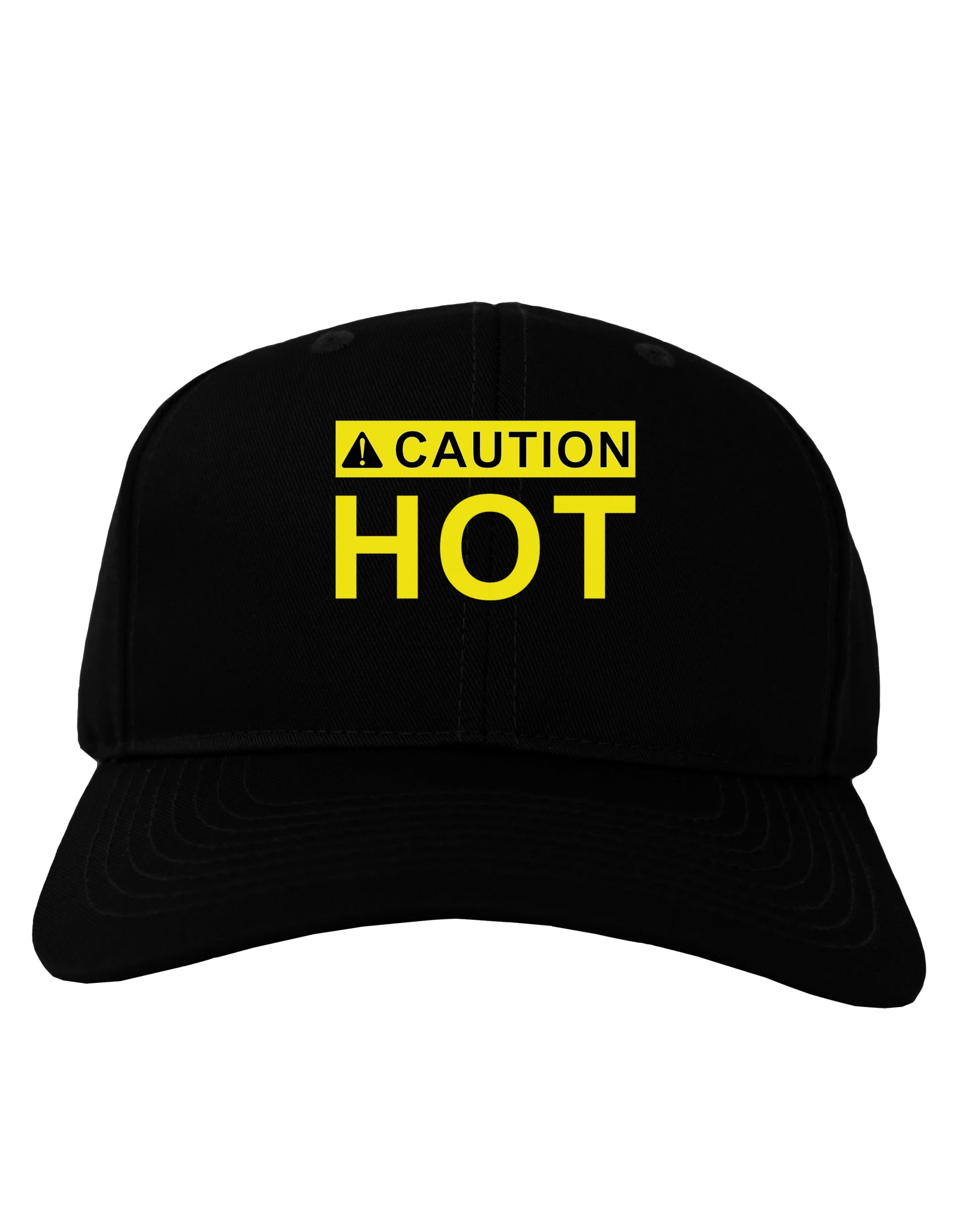 Caution Hot Warning Sign Adult Dark Baseball Cap Hat-Baseball Cap-TooLoud-Black-One Size-Davson Sales