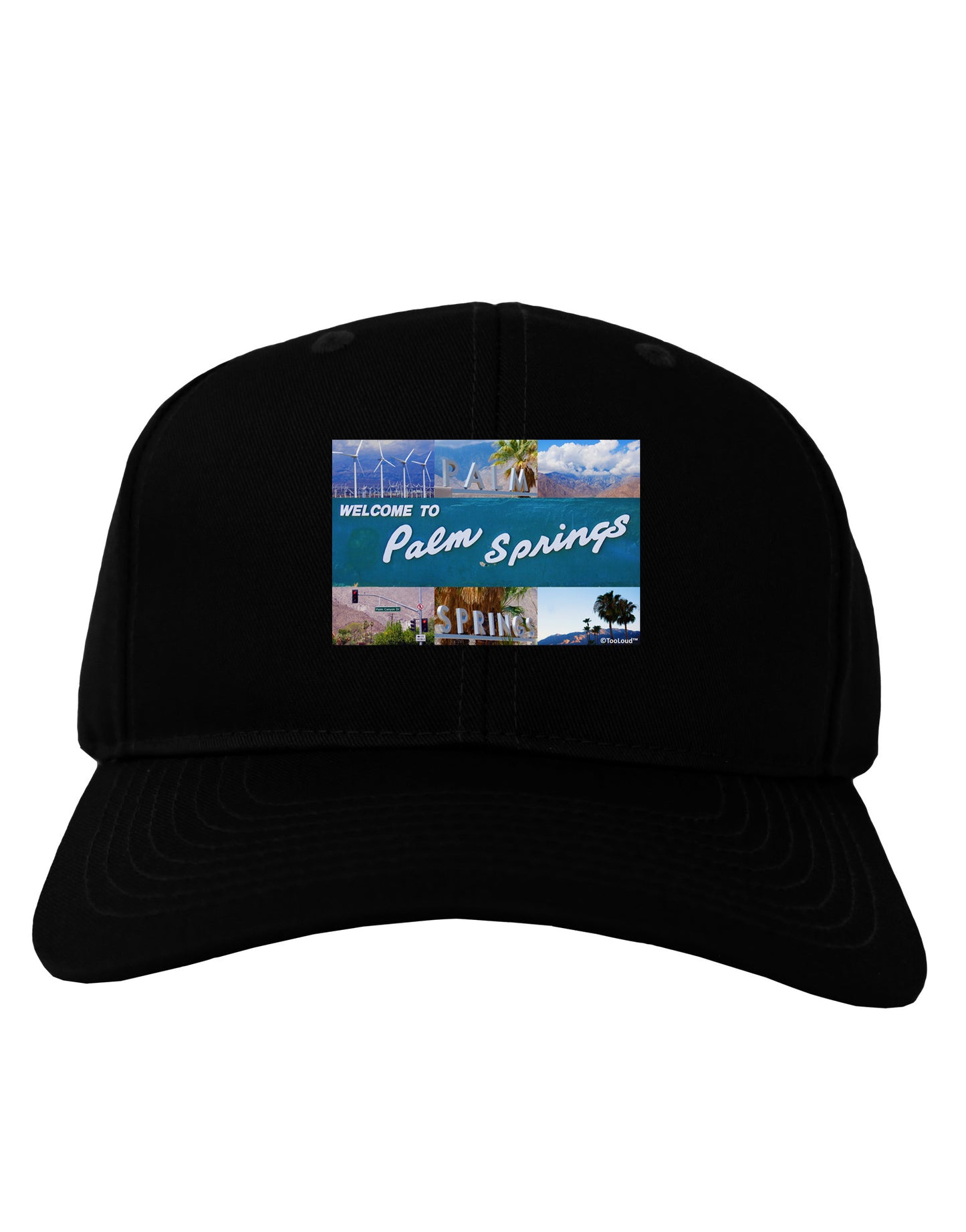 Welcome to Palm Springs Collage Adult Dark Baseball Cap Hat-Baseball Cap-TooLoud-Black-One Size-Davson Sales