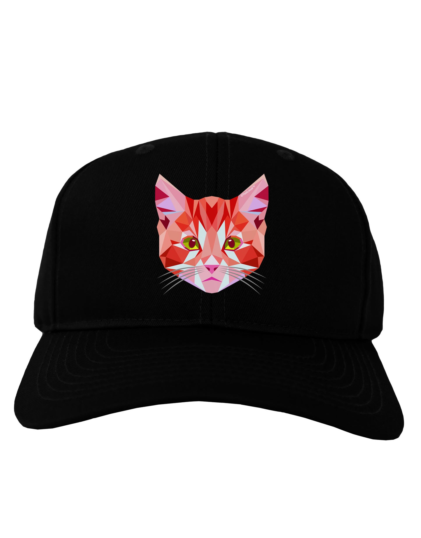 Geometric Kitty Red Adult Dark Baseball Cap Hat-Baseball Cap-TooLoud-Black-One Size-Davson Sales