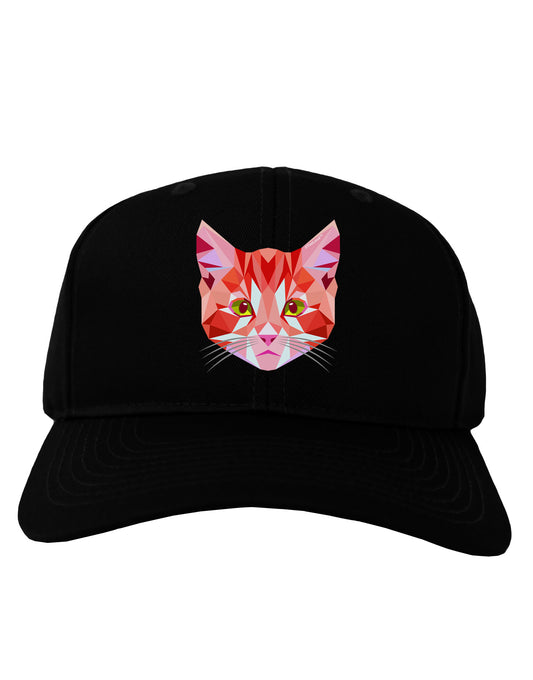 Geometric Kitty Red Adult Dark Baseball Cap Hat-Baseball Cap-TooLoud-Black-One Size-Davson Sales