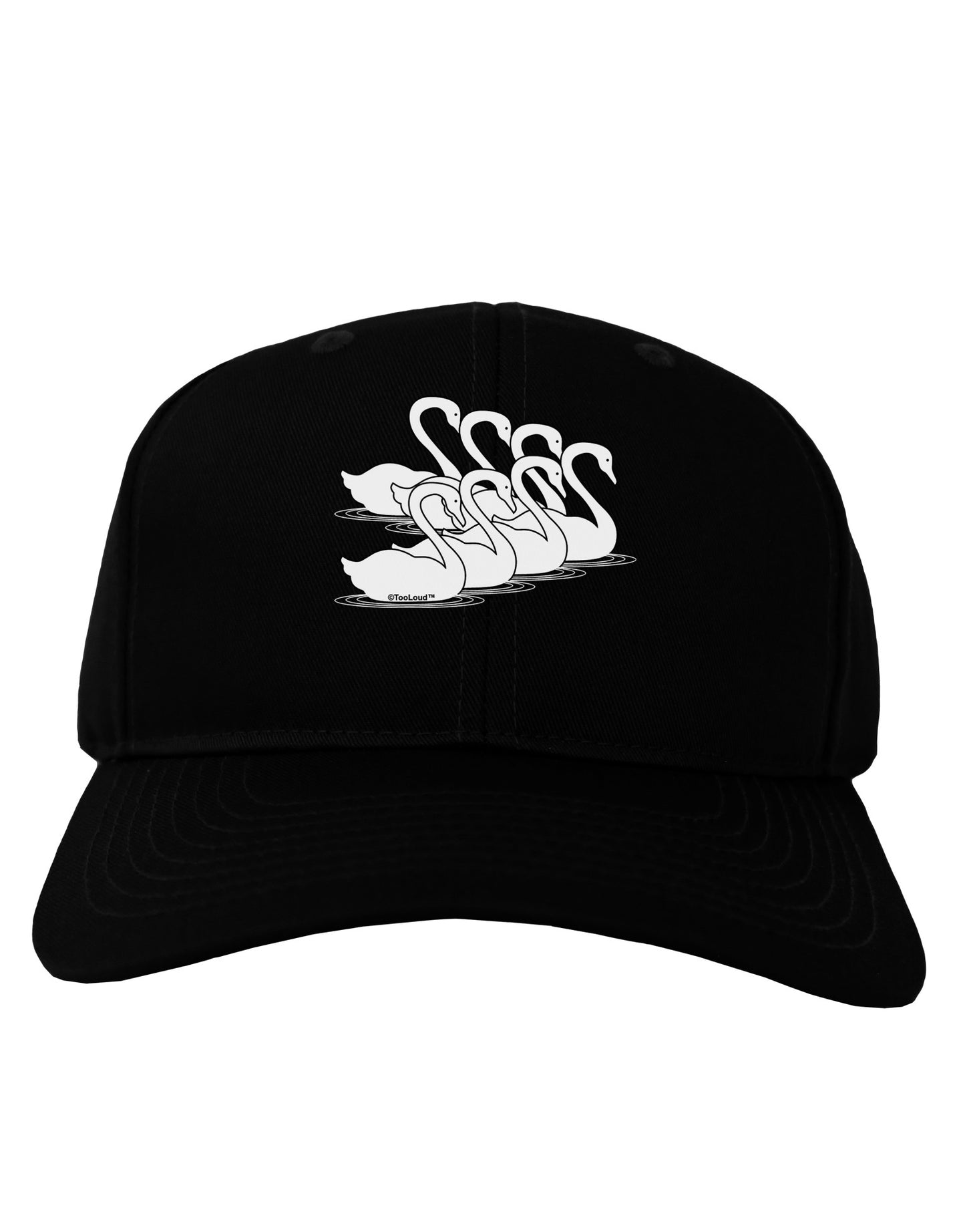 Seven Swans A Swimming Adult Dark Baseball Cap Hat-Baseball Cap-TooLoud-Black-One Size-Davson Sales